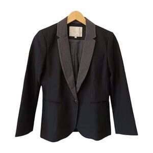 Maje Black Single Breasted One Button Blazer Size Large